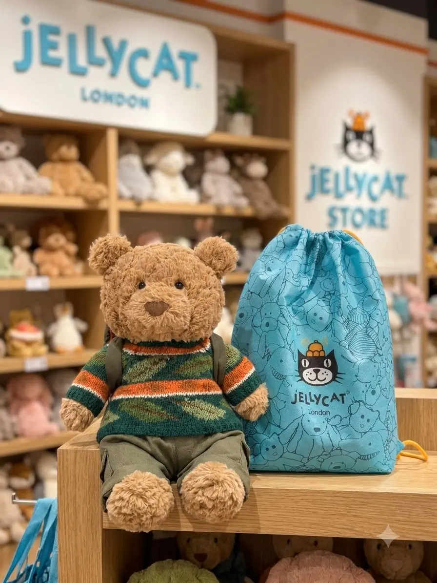 Official Jellycat Bartholomew Bear 'Hiking' Plush | In Stock USA  | Free Original Jellycat Gift Bag