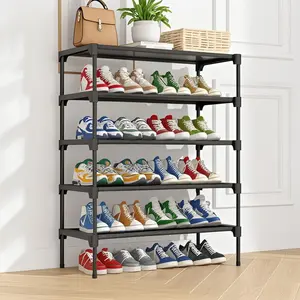 Metal Shoe Rack, 2 Counts 5-tier Shoe Organizer, Sturdy and Stackable Shoe Storage Rack for Closet, Garage, Corridor & Entryway