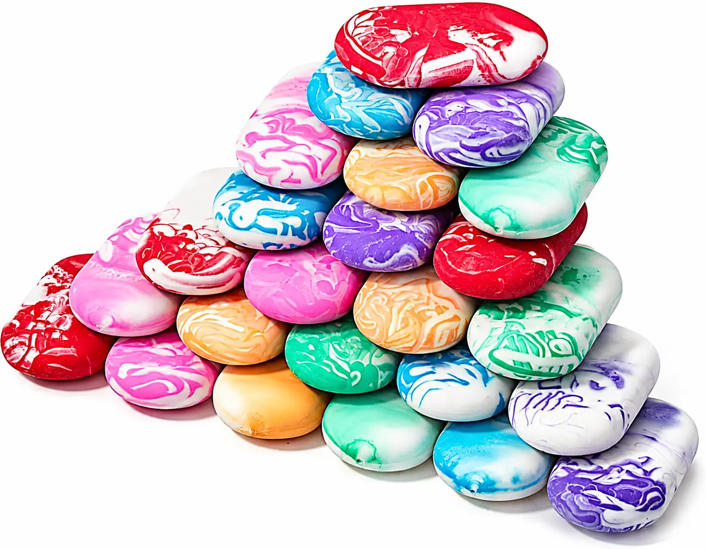 Erasers, 24 Pack, Vibrant Colors, Marble Pencil Eraser | Cute Eraser for kids, Big Erasers for Pencils