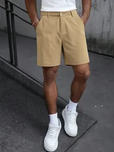 Men's Solid Color Casual Shorts, Daily Wear Formal Shorts, Comfortable Versatile Summer Pants, Stylish Lightweight Design