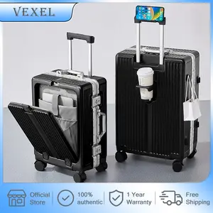 VEXEL Aluminum Frame Quick-Front Suitcase – TSA Lock, Dry-Wet Separation & Silent Wheels