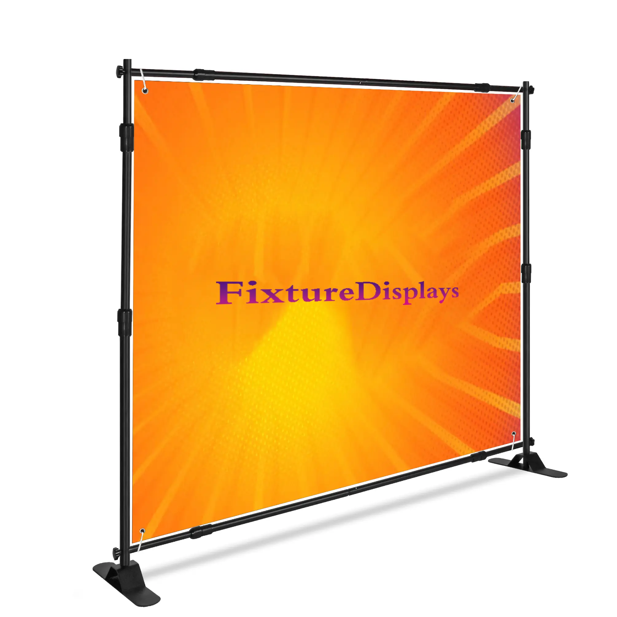 Photo Backdrop Stand Heavy Duty Banner Holder Adjustable Photography Poster Stand Height 2.8x4.5 ft Up to 8x8 ft Back Drop Stand for Trade Show, Photo Booth, Parties, Wedding, Birthday 15688-NF