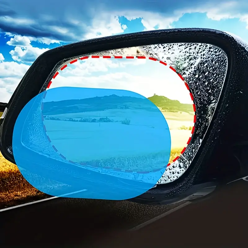 1 pair Car rainproof film, reflective mirror, anti fog nano anti fog film, water repellent rearview mirror rainproof sticker, Car Accessories