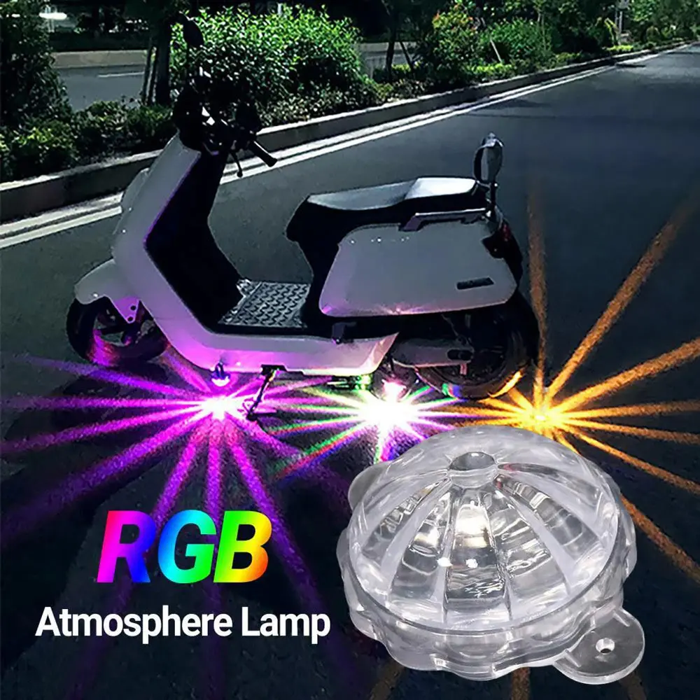 2pcs LED Motorcycle & Car Decorative Lights - Colorful Lantern Chassis Lights with Vibrant Colors, Durable Weather-Resistant Design for Electric Vehicles, Motorcycle Accessories, Vehicle Lighting Upgrade, Sleek Light Design, Highquality Leds, Without Batt