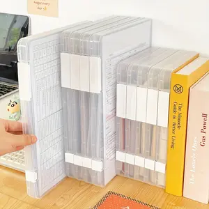 Set of 6 A4 size clear plastic file storage boxes with snap closure - Portable multi-purpose rectangular file organizer box for documents, scrapbook paper and magazines Files Organizer