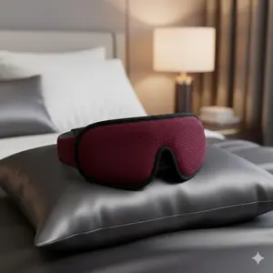 3D Contoured Sleep Mask for Men & Women, Breathable Zero-Pressure Eye Cover with Adjustable Nose Bridge & Anti-Slip Bands. Lightproof Design for Yoga, Meditation, Travel, Office Nap & Sports Comfort.
