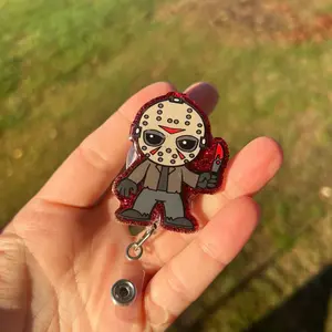 Halloween Horror Movie CharactER Id Badge reel