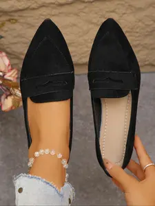 Women's Pointed Toe, Spring & Fall Fashion Slip-On Shoes, Office Shoes, Comfortable Soft Sole Casual Footwear, Perfect Mother's Day Gift