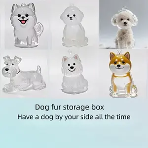 Cute Dog Hair Storage Box, Transparent Pet Fur Organizer, High Aesthetic Keychain Kawaii Memorial Charm, Adorable Hanging Decoration