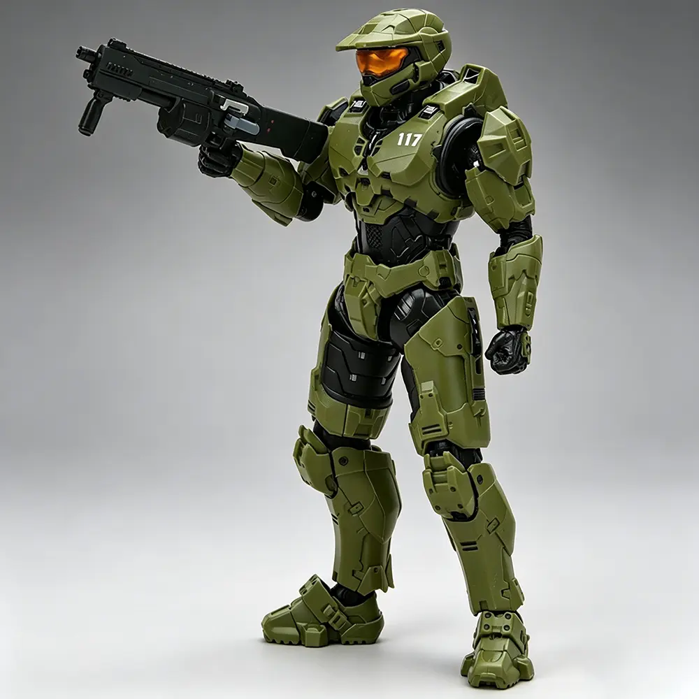 Halo 5 Master Chief 117 Fully Articulated Spartan Action Figure - Collectible Figure with Energy Sword, Multiple Weapons, Interchangeable Hands, Boxed Toy for Halo Fans, Actionfigure, Collectiblefigure