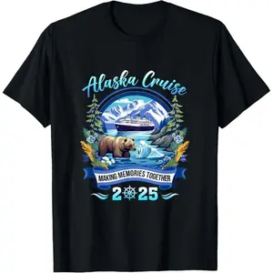 New Hot 100% Cotton Matching Family Friends And Group Alaskan Alaska Cruise 2026 T-Shirt