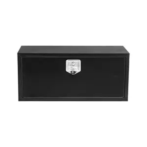 Black Steel Truck Bed Tool Box,14 * 16 * 24 Trailer Tongue Box,Truck Storage Organizer Tool Chest For Truck Bed, RV,Trailer