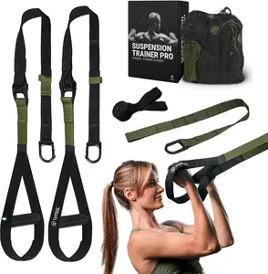 Resistance Trainer Pro Xtreme Straps Army | Sling Trainer Set with Adjustable Door Anchor | Fitness Home Workouts - Suitable for Travelling & for  Indoor & Outdoor