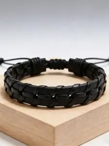 Retro Woven Leather Bracelet, Adjustable Braided Leather Bangle, Minimalist Personality Daily Accessory, Stylish and Comfortable
