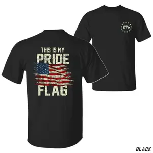 This Is My Pride Flag T-Shirt – Patriotic American Flag Tee, USA Freedom Apparel, 1776 Liberty Vintage Graphic Shirt for 4th of July, Unisex Top