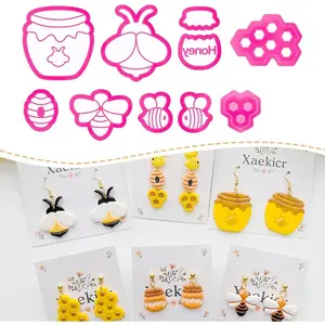 Bee Theme Polymer Clay Cutters Set Molds Clay Cutters for Polymer Clay Clay Earring Tools