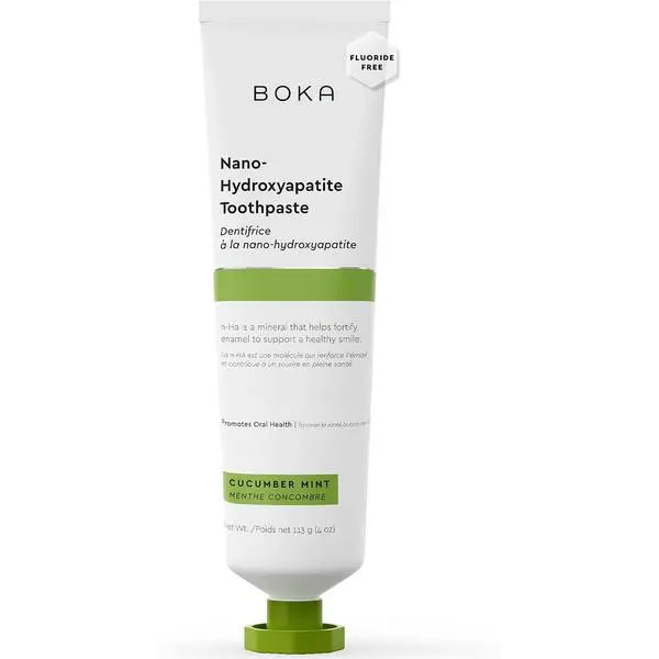 Boka Toothpaste - Fluoride Free Toothpaste, Nano Hydroxyapatite Toothpaste | Appropriate for Sensitive Teeth - Adult Oral Care - Cucumber Mint - 4 Oz, 1PK