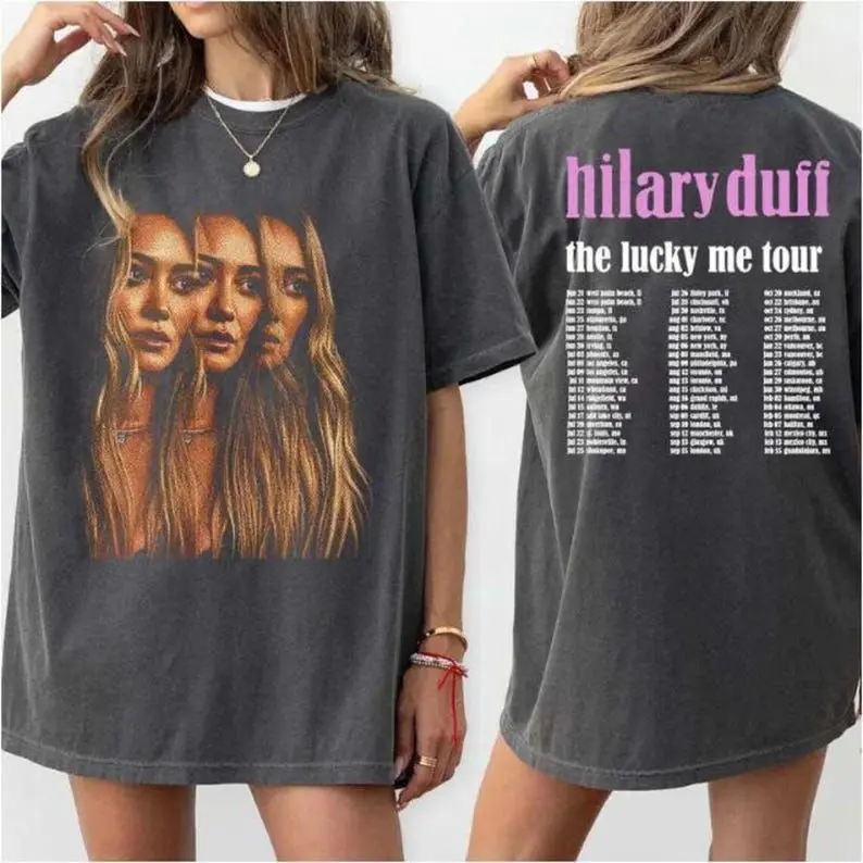 Hilaary Dufaf Lucaky Me Tour 2026 Shirt, Vintage Hilaary Dufaf Graphic Tee, Pop Music Fan T-Shirt, Retro Concert Tour Shirt, lizzie mcguire tee