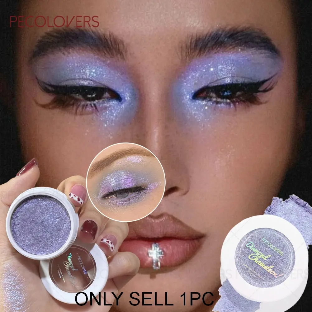1PC Multicolor Polarized Chameleon Highlight Eye Shadow Powder - Multi Chrome Eyeshadows, Glittering Purple/Green/Red, Easy To Apply, Shimmery, Lazy Eyeshadow, Long Lasting, Waterproof, Suitable for Crafting Delicate Makeup Looks