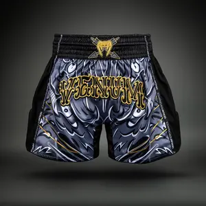 Venum Wolf Atak Muay Thai Shorts - Black/Grey