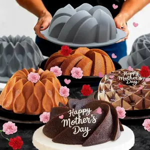 45/21Pieces Silicone Fluted Cake Pan for Halloween Mu Si Chocolate Custard Brownies Bread Flan Meatloaf Jelly Heat-Resistant Non-Stick Baking Mold for Special Occasions，Christmas and Thanksgiving Gifts，Mother's Day Gifts