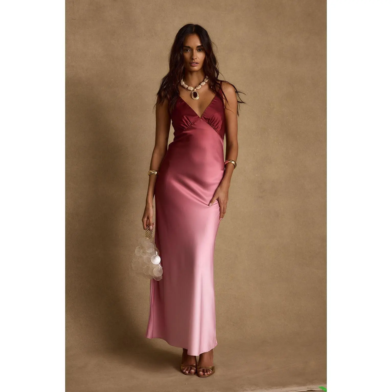 chinese dress ladies Ayla Knit Maxi Dress in Black Mulberry Silk – Gabriela Hearst main image 1