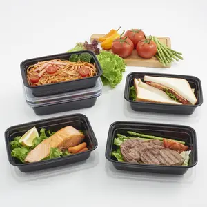 10 Piece Meal Prep Food Storage Containers, Black