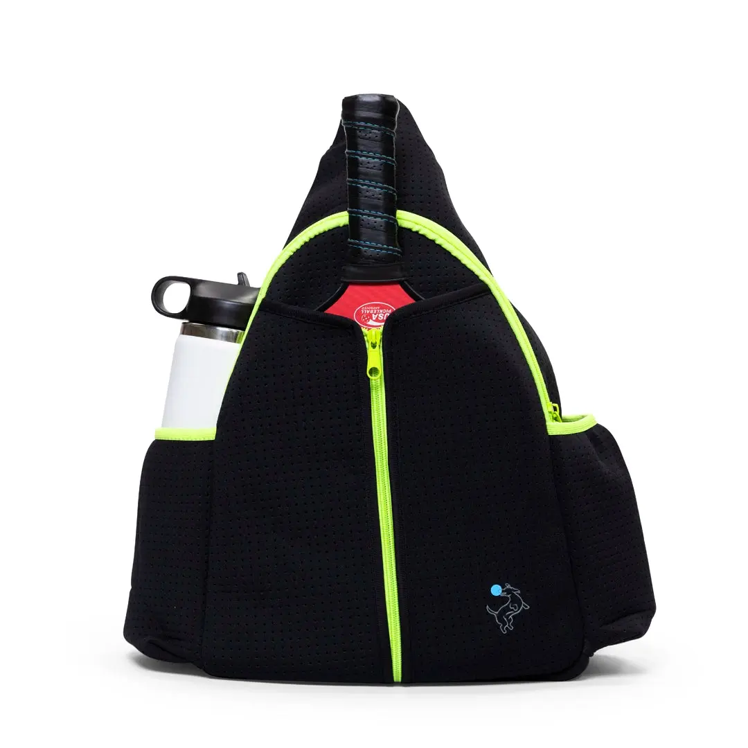 Pickleball Sling Bag - Black (Personalization Available)