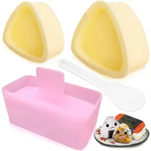 Onigiri Mold, 3 Pack Rice Mold  Maker Kit, Classic Triangle Rice Ball Mold Maker Sushi Mold for  Lunch Bento, Home DIY