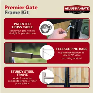 Adjust-A-Gate Adjust-a-Gate 36-72 in. W x 45 in. H Steel Gate Frame Kit, Original Medium Width Full Frame Gate Kit