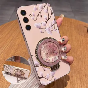 1 Piece Galaxy A35 5G Phone Cases Light-colored flowers With bracket Pattern Casual Ready Comfortable feel Suitable For Galaxy A35 5G Case With Lightweight