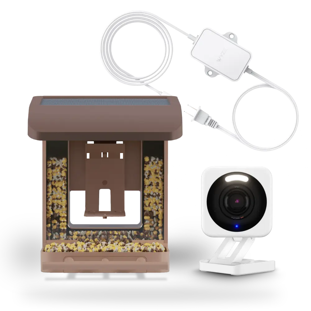 Brown Bird Feeder + Cam v4 + Outdoor Power Adapter