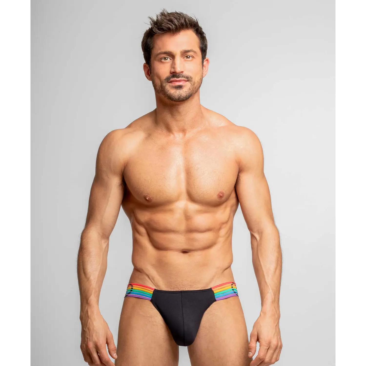 Rounderbum WAVEFORM PRIDE Padded Bikini Men's Butt Enhancing Low Rise Bamboo