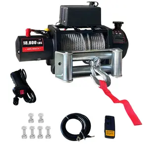 18800lbs Electric Winch for Vehicle ATV, UTV, Truck – 12V IP67 Waterproof - 80ft Heavy Duty Steel Cable - Wireless & Wired Remote - Powerful Vehicle Recovery for Off-Road Trailers