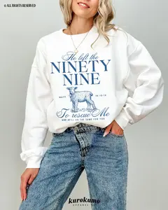 He Left The 99 To Rescue Me Bible Verse Unisex Sweatshirt - Hoodie, Christian Clothing, Scripture Tee, Christian Sweatshirt, Christian Hoodie, Jesus Shirts, Full Size, Full Color Comfy Cotton