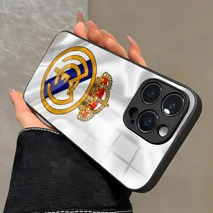 R-Real Football Phone Case for IPhone 17 Pro Max 16 15 14 Pro Max 13 11 X Plus Glass Cover for Gift