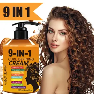 9-in-1 Curl Cream | Combines multi-benefit care with lightweight Hydrating styling, Frizz Free Styling to help moisturize curls, reduce dryness and frizz, enhance curl definition, and leave hair soft and natural-looking for daily care and styling.