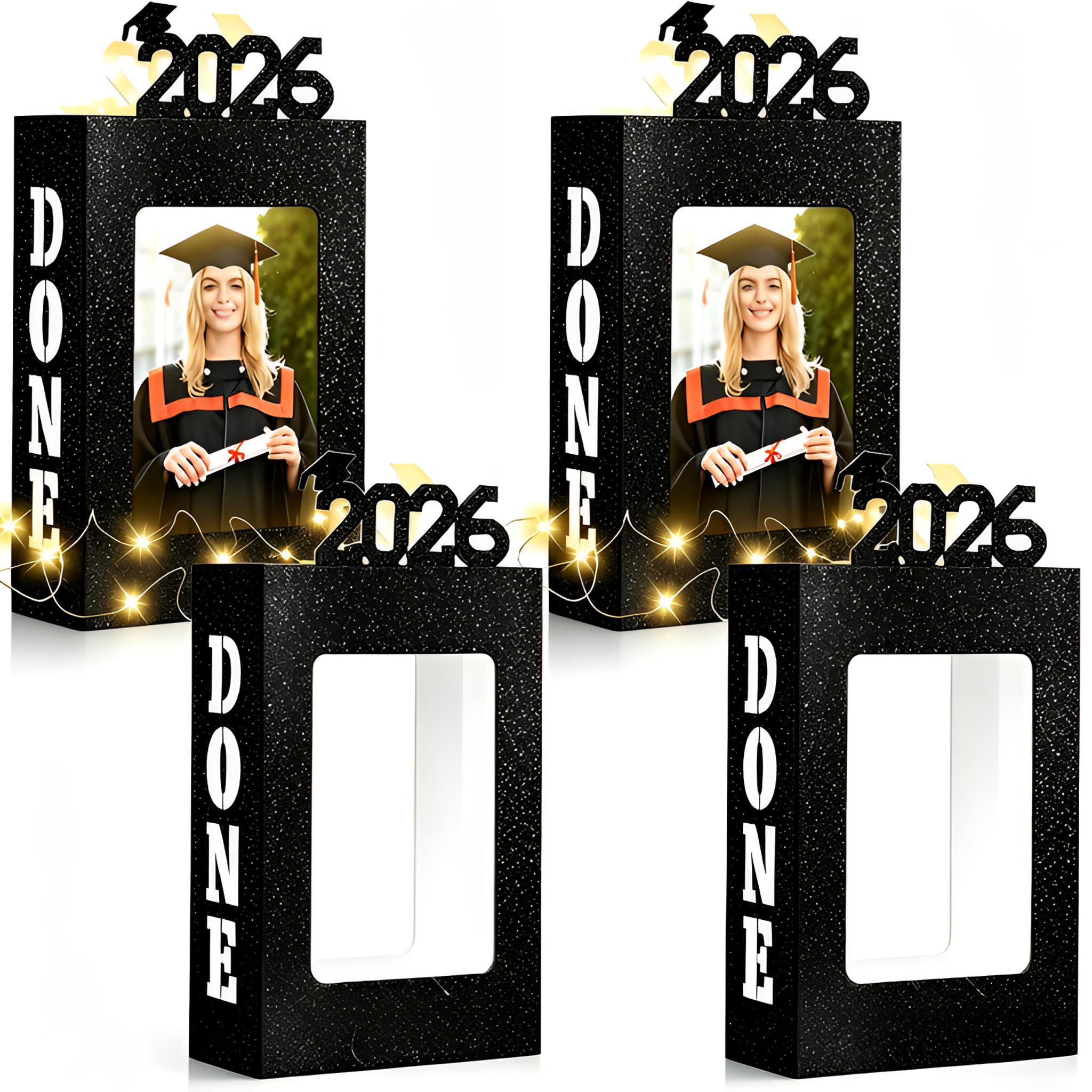 2026 Graduation Table Centerpieces 4/8Pcs Fit 4x6in Photo Grad Gifts Party Favor for Graduates
