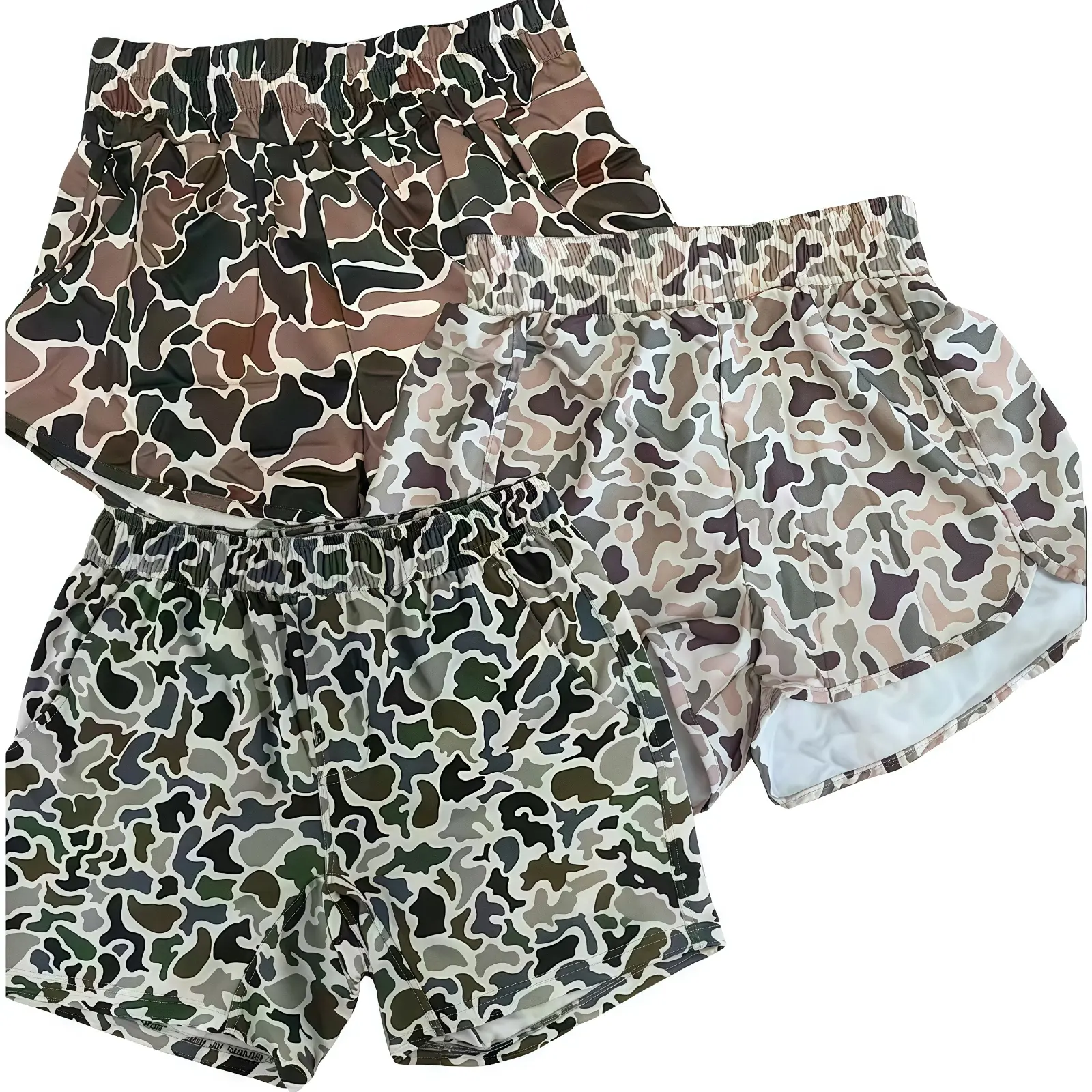 Duck Camo Shorts-Women’s Camo Shorts  With Pocket Design, Quick-drying Material shorts Fit Elastic Drawstring Fabric