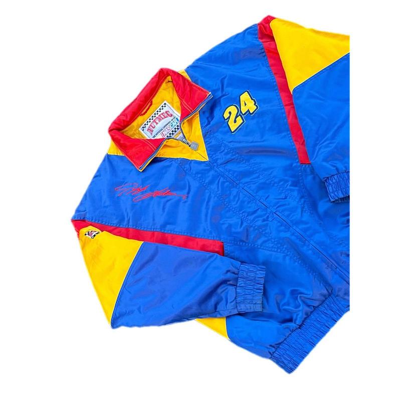 Vintage 90s Nascar Jeff Gordan Nutmeg Racing Jacket Mens Large #24 DuPont