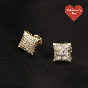 GAB Ice ZC Quad Stud Earrings For Man,Unsiex,Hip-Hop Jewelry,Labor Day Gift