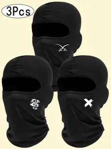 3pcs Unisex Windproof Balaclava, Boho Style Riding Mask & Scarf Lining, Ideal for Fishing, Motorcycle, Bike Riding, Outdoor Gear