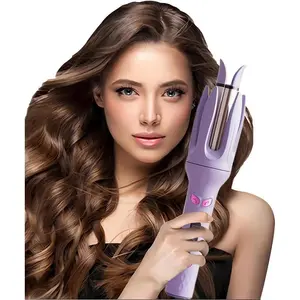 Automatic Curling Iron,Hair Curler Automatic Rotating Wand,Anti-Scald,Four Speed Temperature Adjustment,Diameter 28mm,Anti-Tangle Rotating Curling Wand,Easy to Use Hair Curler,Purple