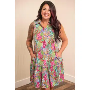 Dear Scarlett Sunset Breeze Coral Sands Dress - Mint