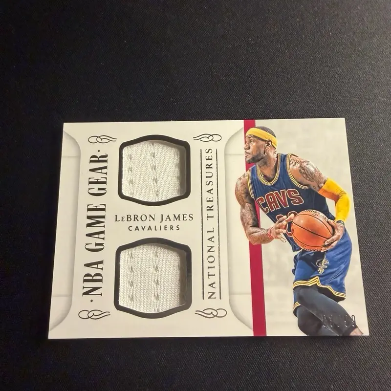 LeBron James nba gear NATIONAL TREASURES DUAL GAME USED PATCH /99