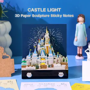 3D Cinderella Castle Paper Sculpture Light-Up 2026 Calendar, Castle Paper Art Model, LED Light Creative Gift, Eco-Friendly Paper Art Decor, Fun Tear-Off Daily 2026 Calendar, Fantasy Castle Ornament, Desk Night Light Calendar, Unique Gift Idea, Cute Decor