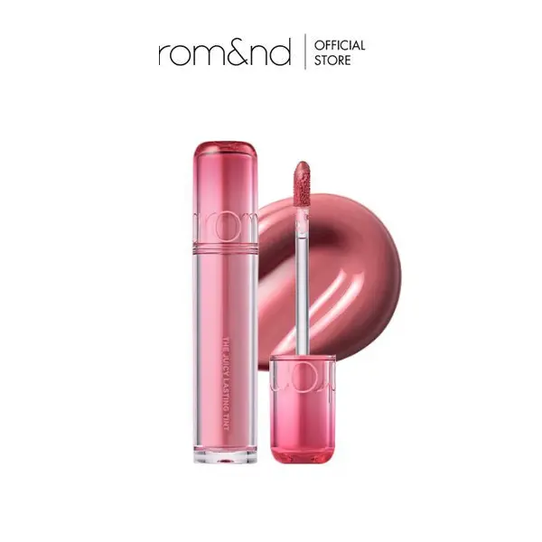 rom&nd THE JUICY LASTING TINT Moisturizer Lip Gloss - Cosmetic Lipstick & Lip Care, Hydrating Hydrate Formula with Silky Glossy Finish, Hyaluronic Acid, Glyceryl Stearate, Long-Wearing, Exfoliating, Fragrant, All Skin Types, 03 Bare Grape, Single Item