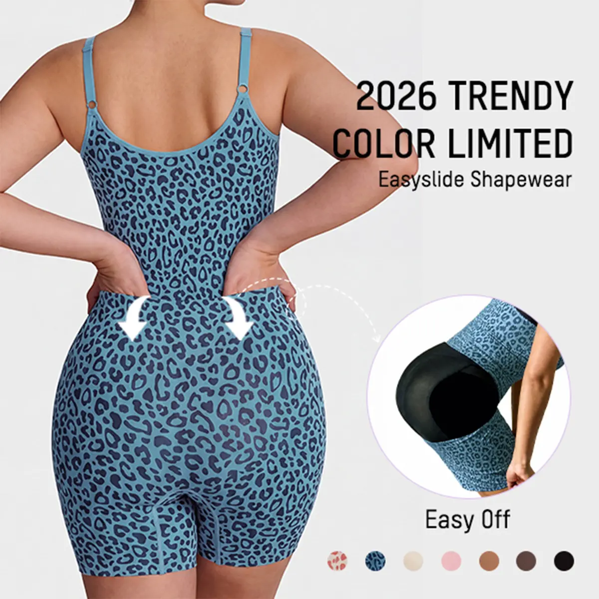 SHECURVE Easyslide Bathroom Friendly Shapewear for Women Plus Size Tummy Control Butt Lift Bodysuit Seamless Full Body Shaper Faja with Adjustable Straps & Breathable Mesh Fabric for New Moms & Everyday Wear