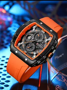 Men's Fashion Sportive Analog Quartz Watch, Casual, Modern Waterproof Watch with Luminous Dial & Alarm Function, Exquisite Watch for Men with Box