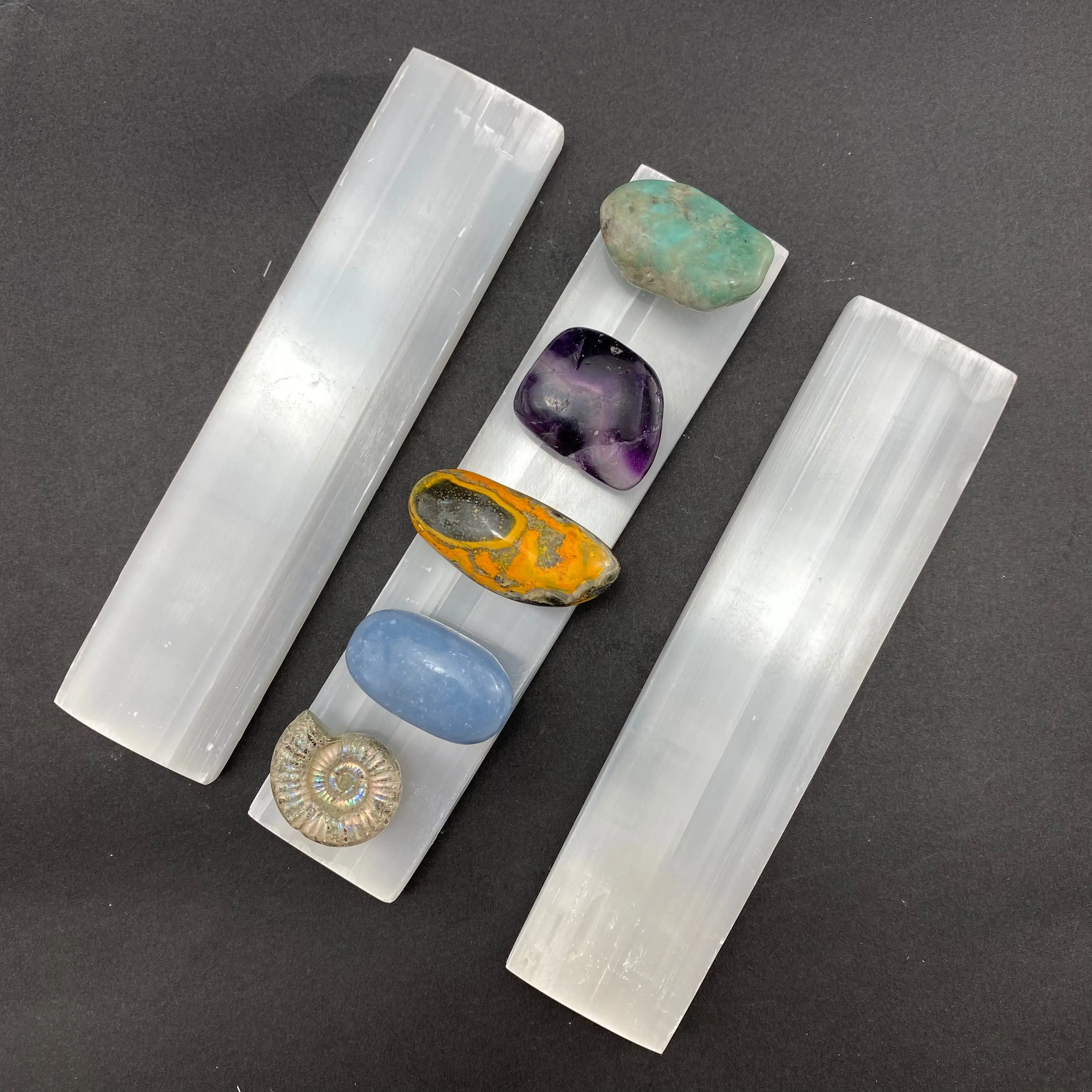 15cm Selenite Bar, Flat Selenite Bar, Selenite Ruler, 15cm Selenite Ruler, Flat Selenite